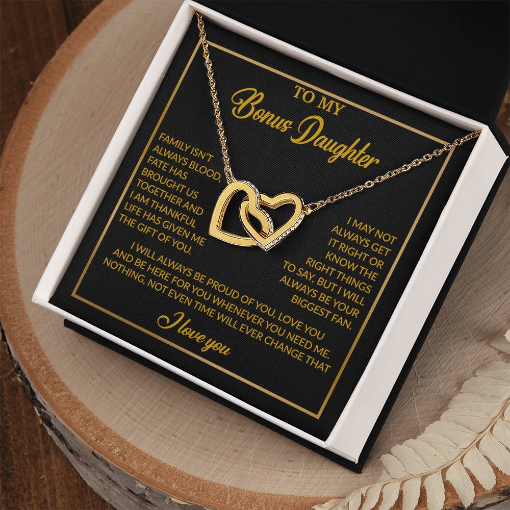 To My Bonus Daughter Necklace, Gift for Bonus Daughter, Step Daughter Birthday 18_4_Gold