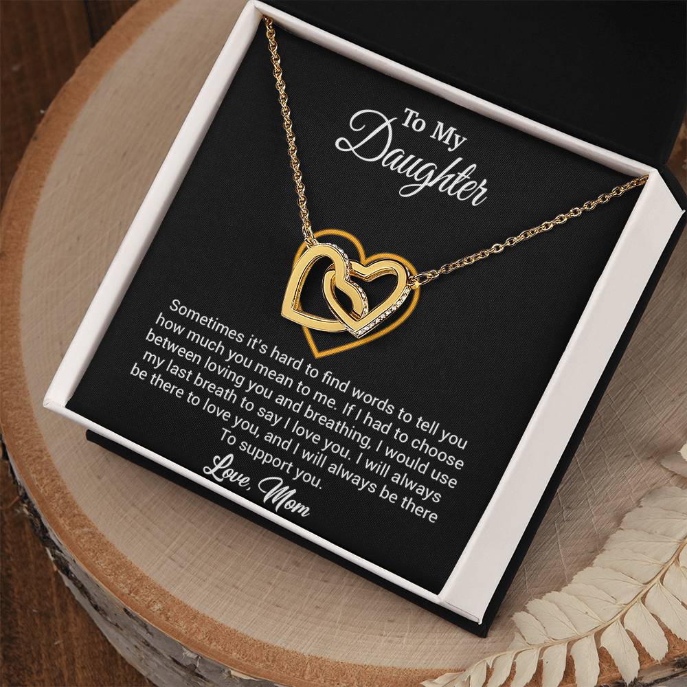 To My Daughter Necklace, Gift for Daughter from mom, Daughter mother Necklace 31_3_Black