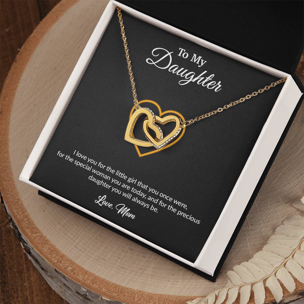 To My Daughter Necklace, Gift for Daughter from Mom, Mother Daughter Necklace 11_8_Black