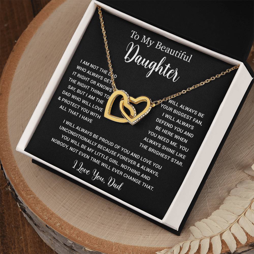 To My Daughter Necklace, Gift for Daughter from Dad, Father Daughter Necklace  6_5_Black