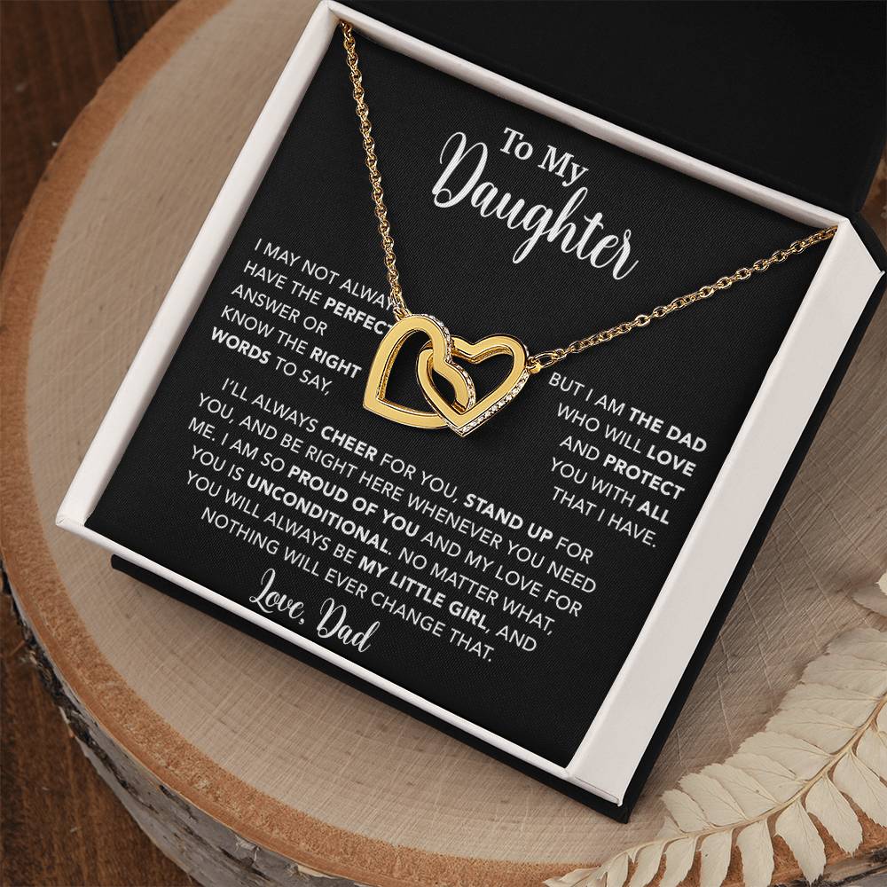 To My Daughter Necklace, Gift for Daughter from Dad, Father Daughter Necklace  15_6_Black