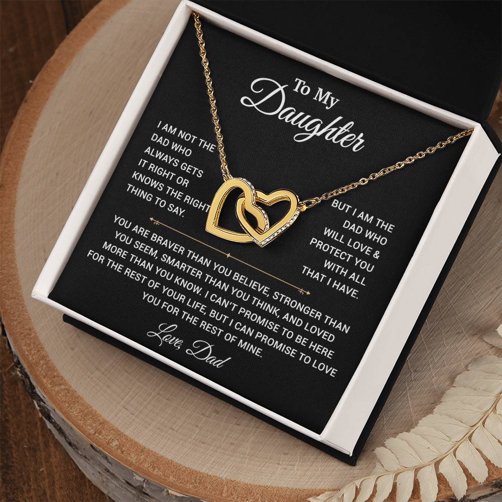 To My Daughter Necklace, Gift for Daughter from Dad, Father Daughter Necklace 3_4_Black