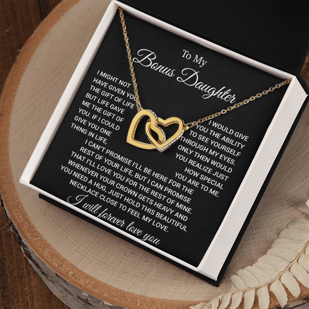 To My Bonus Daughter Necklace, Gift for Bonus Daughter, Step Daughter Birthday 23_11_Black