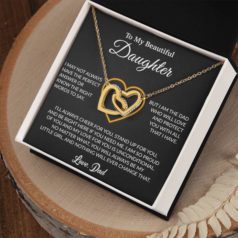 To My Daughter Necklace, Gift for Daughter from Dad, Father Daughter Necklace 7_6_Black