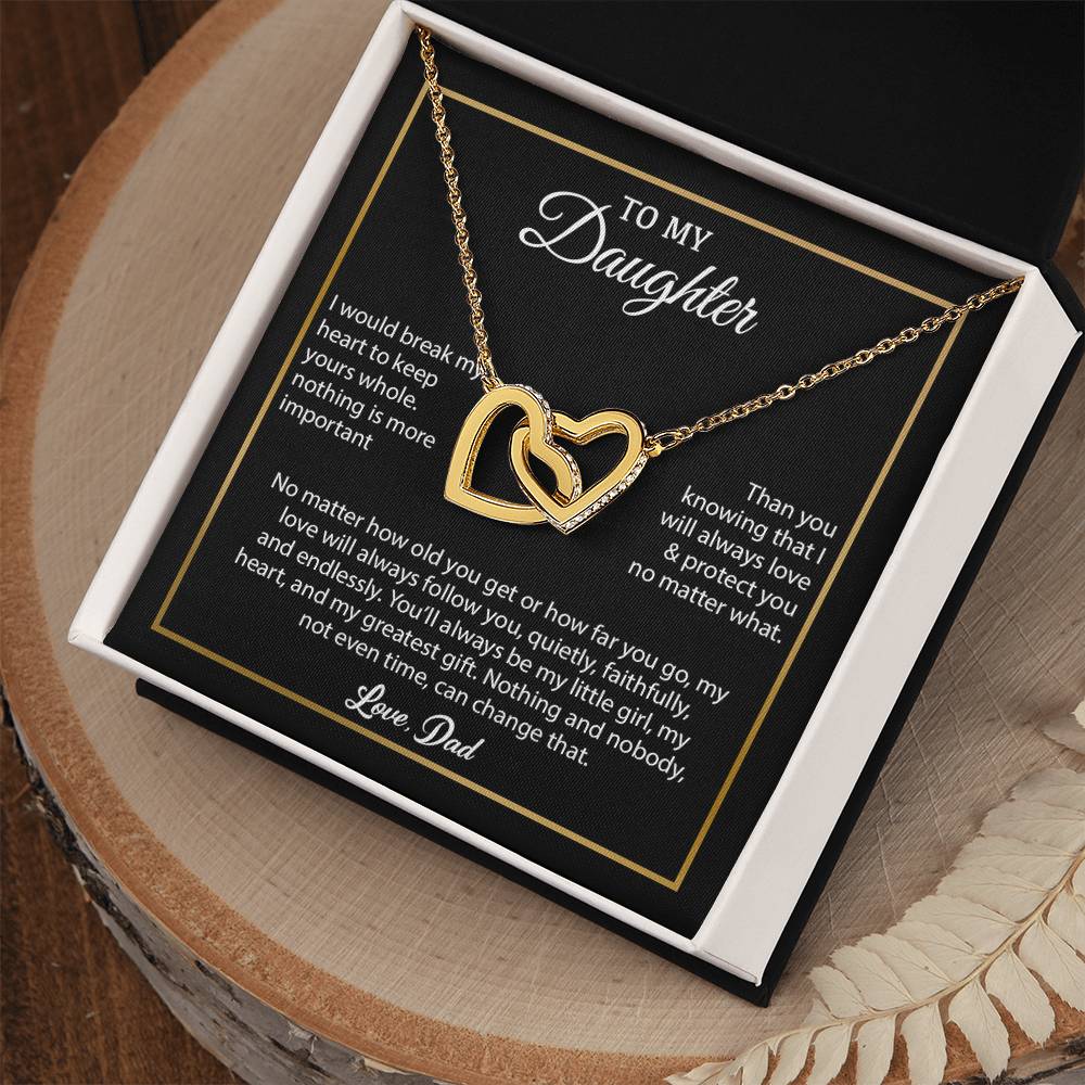 To My Daughter Necklace, Gift for Daughter from Dad, Father Daughter Necklace 4_6_Black