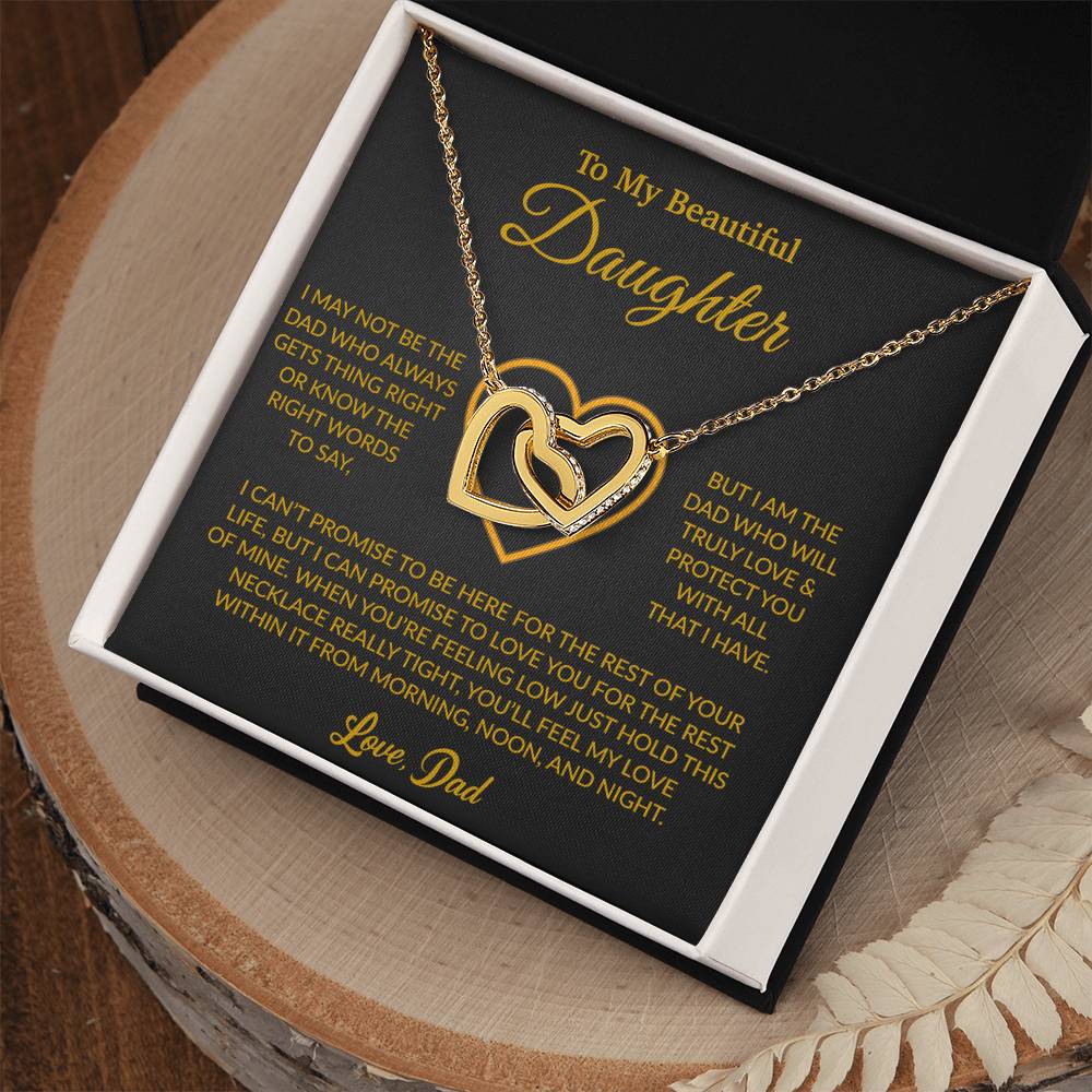 To My Daughter Necklace, Gift for Daughter from Dad, Father Daughter Necklace 16_6_Gold