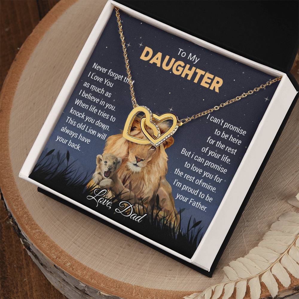 To My Daughter Necklace, Xmas Gift For Daughter From Dad, Daughter Father Lion