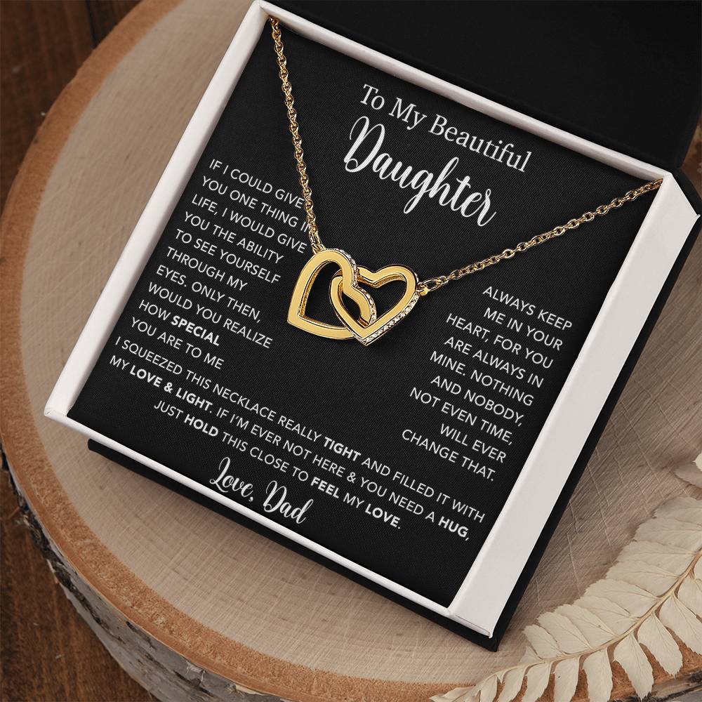 To My Daughter Necklace, Gift for Daughter from Dad, Father Daughter Necklace  4_5_Black