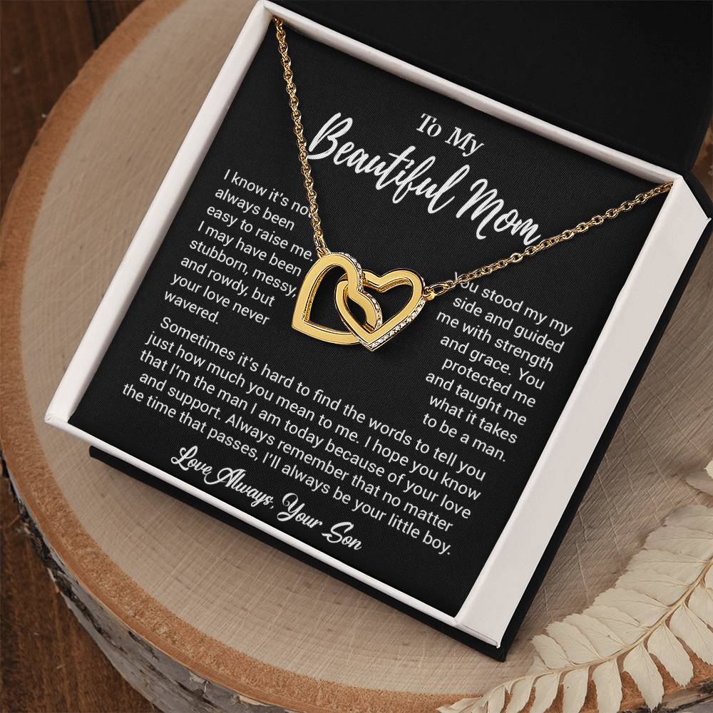 To My Beautiful Mom Necklace Mom Birthday Gift Mother's Day Gift Necklace For Mom From Son_ 8_5_Black