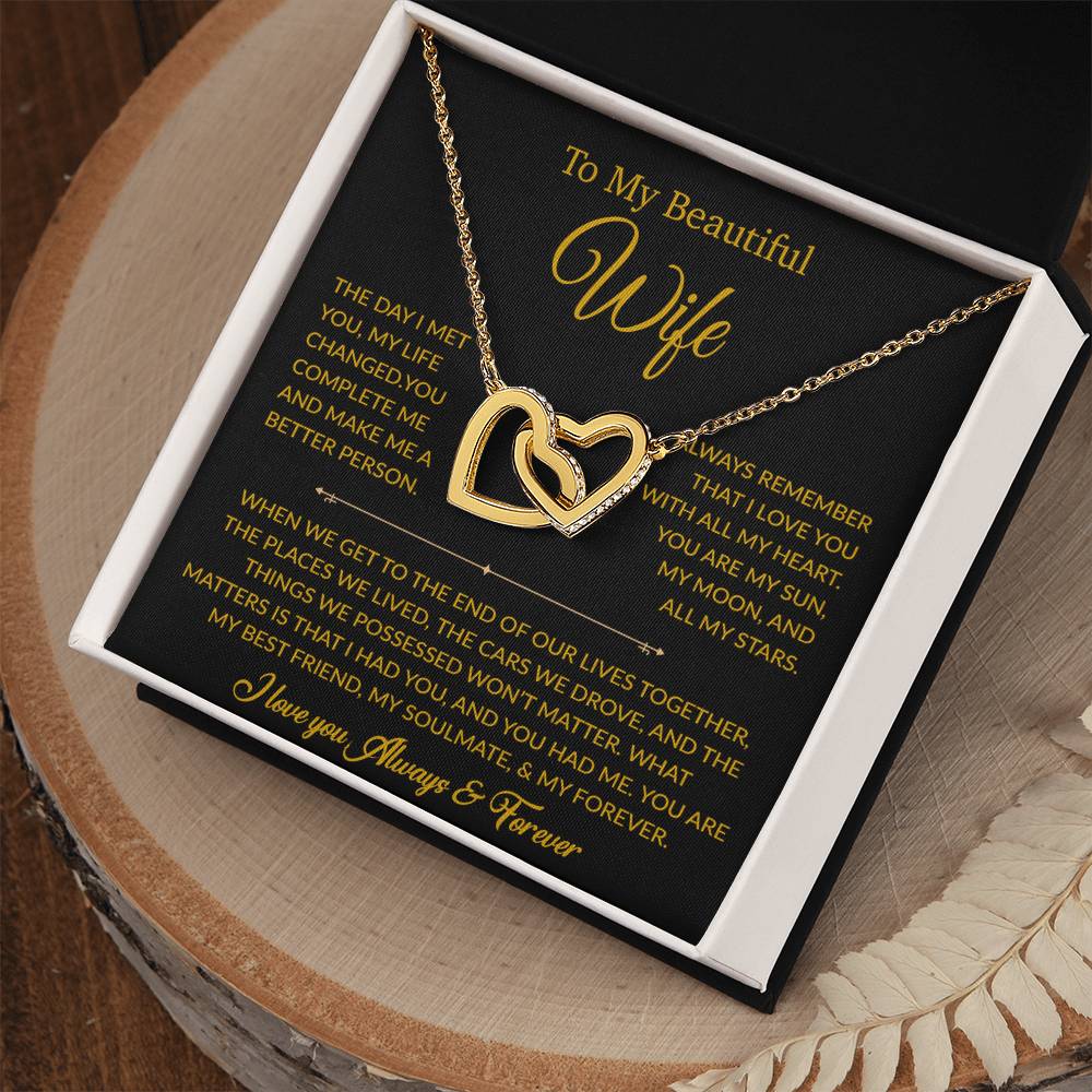 To My Wife Necklace, Gift For Wife, Anniversary Gift For Wife, Necklace For Wife 22_6_Gold