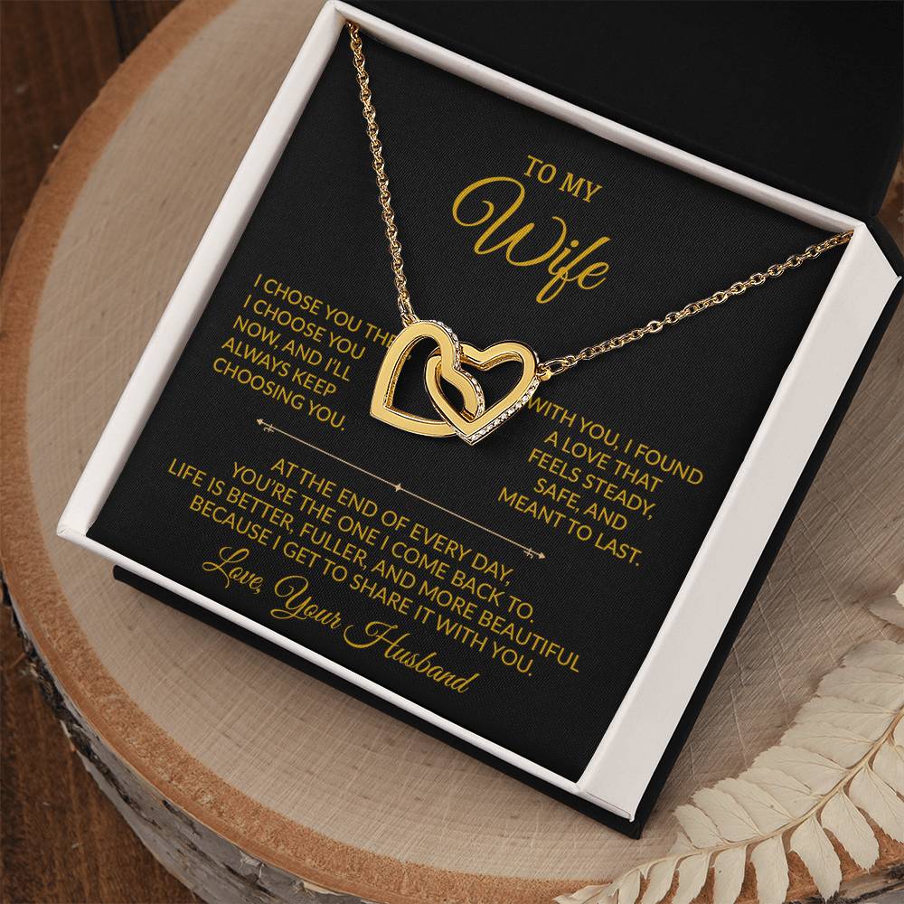 To My Wife Necklace, Gift For Wife, Anniversary Gift For Wife, Necklace For Wife 29_8_Gold