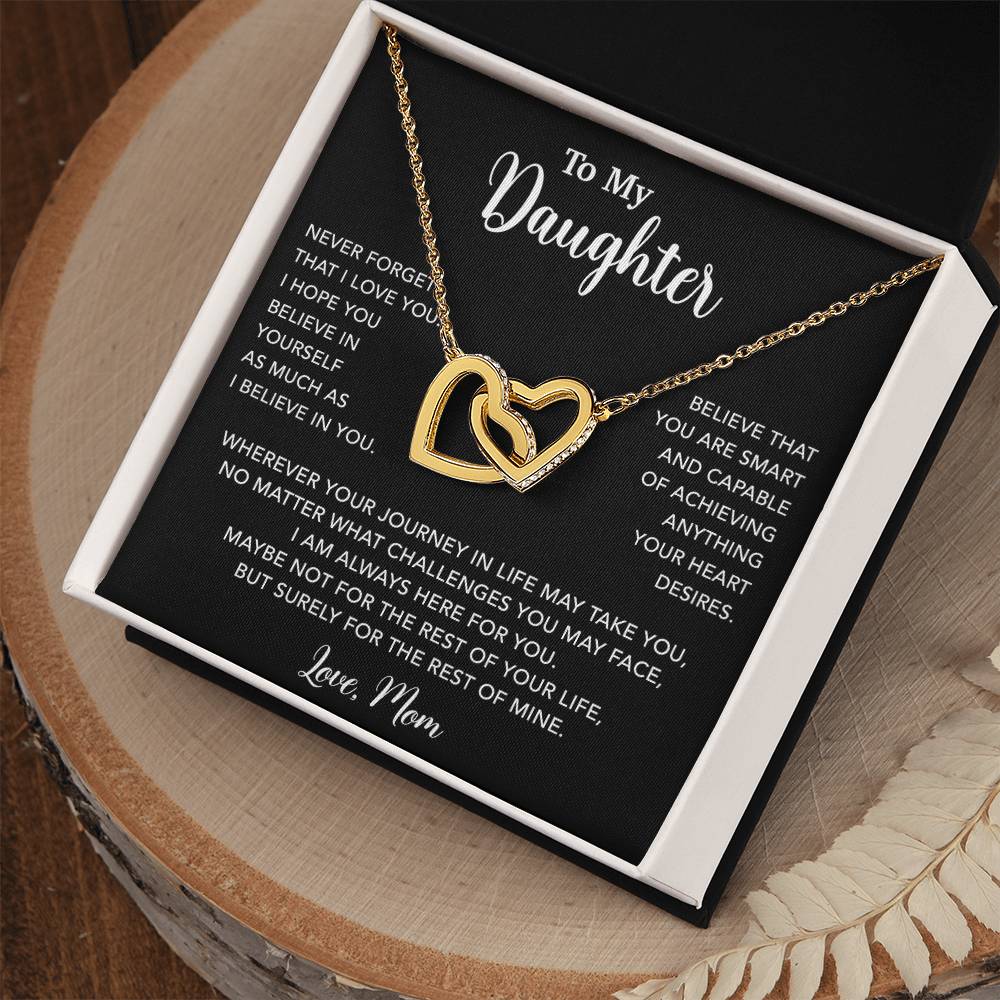 To My Daughter Necklace, Gift for Daughter from Mom, Mother Daughter Necklace 18_5_Black