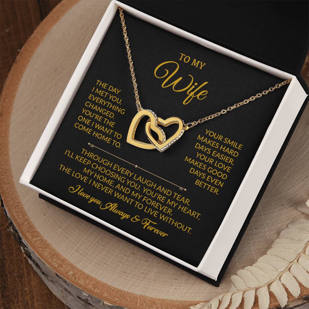 To My Wife Necklace, Gift For Wife, Anniversary Gift For Wife, Necklace For Wife 6_8_Gold