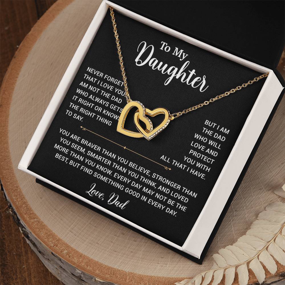 To My Daughter Necklace, Gift for Daughter from Dad, Father Daughter Necklace 2_6_Black