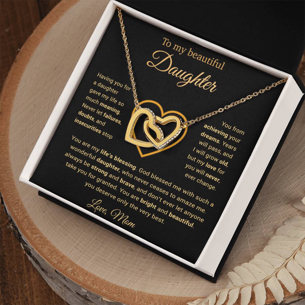 To My Daughter Necklace, Gift for Daughter from Mom, Daughter Mother Necklace 25_3_Gold