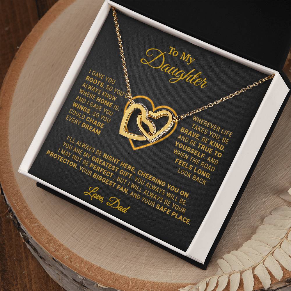 To My Daughter Necklace, Gift for Daughter from Dad, Father Daughter Necklace 18_3_Gold