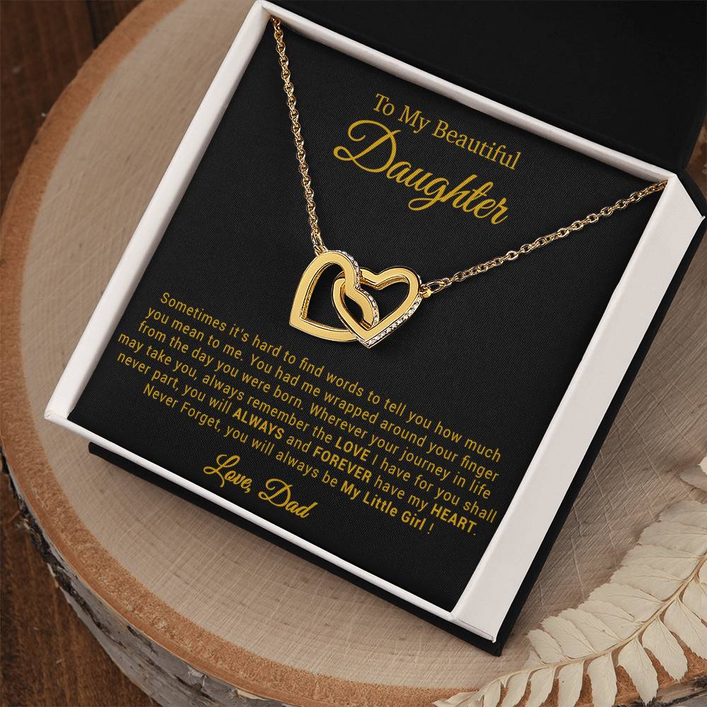 To My Daughter Necklace, Gift for Daughter from Dad, Father Daughter Necklace 21_4_Gold