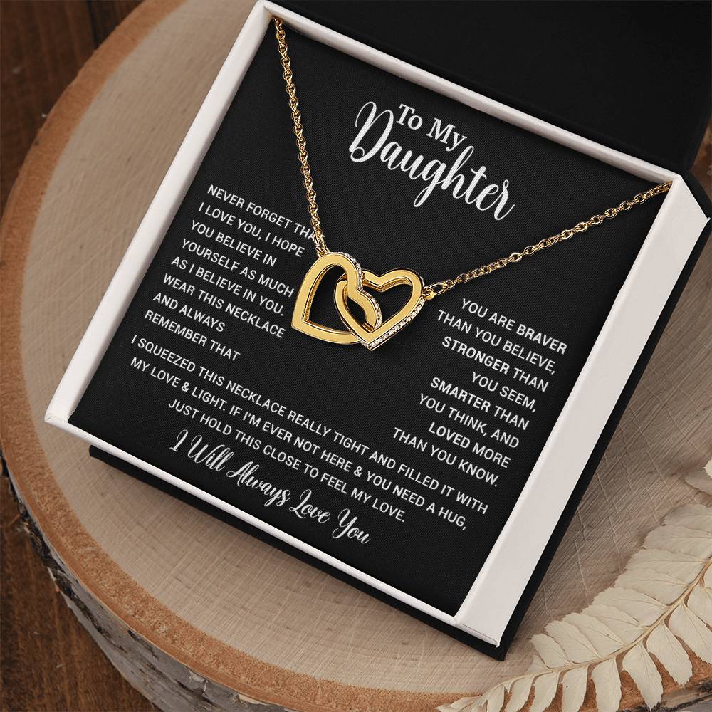 To My Daughter Necklace Gift for Daughter from Dad,Daughter Father Necklace 16_4_Black
