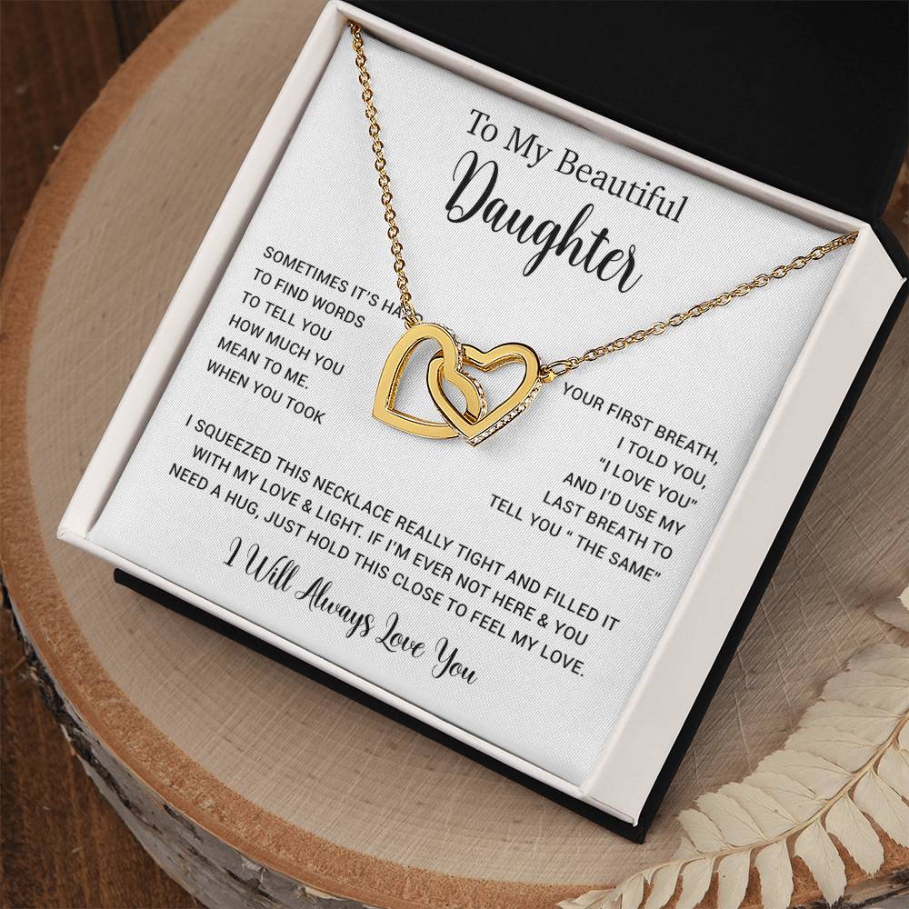 To My Daughter Necklace, Gift for Daughter from Dad, Father Daughter Necklace  11_5_White