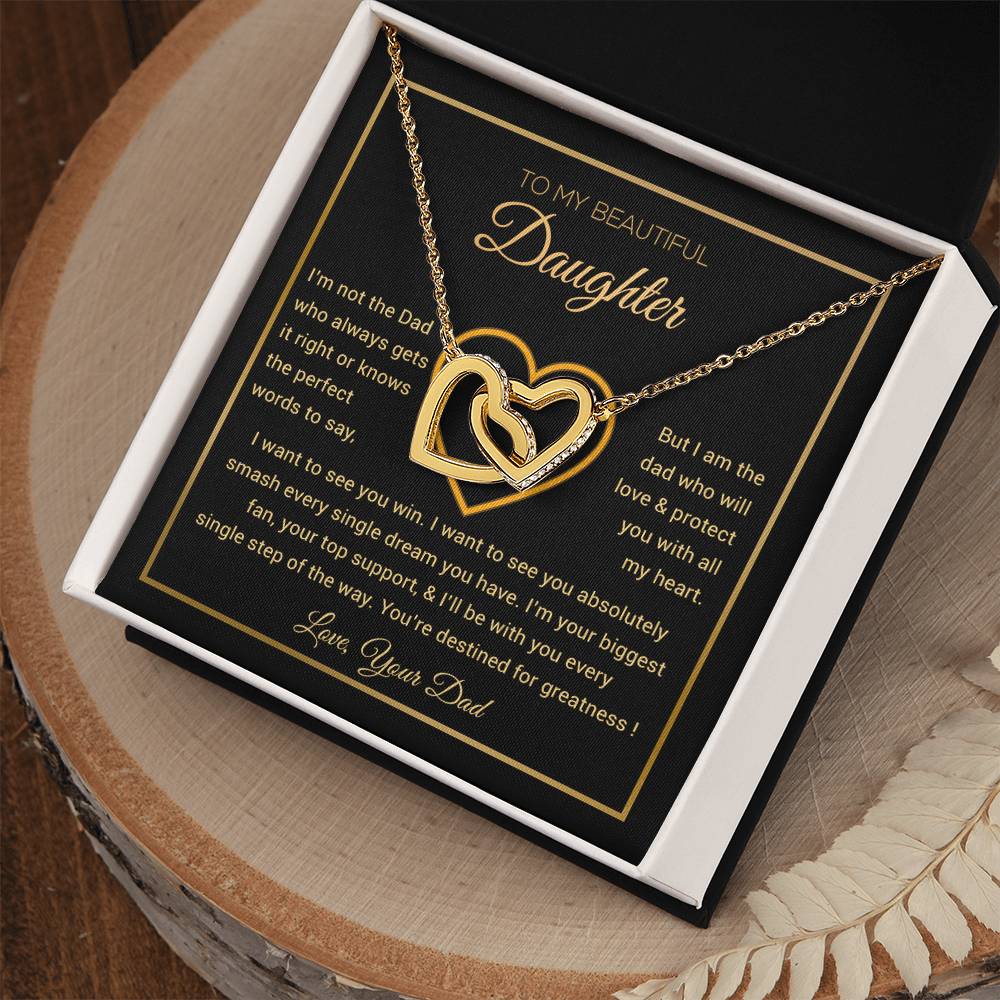 To My Daughter Necklace, Gift for Daughter from Dad, Father Daughter Necklace 9_6_Gold