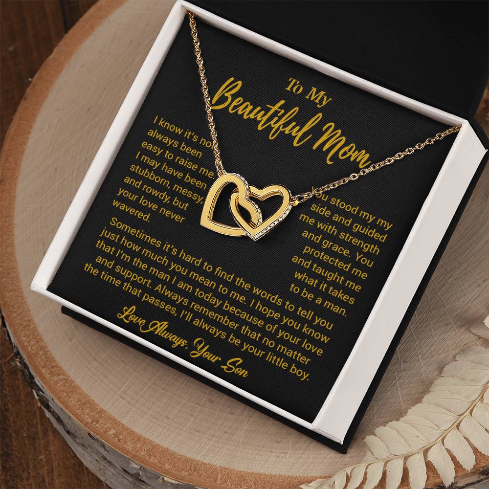 To My Beautiful Mom Necklace Mom Birthday Gift Mother's Day Gift Necklace For Mom From Son_ 8_5_Gold