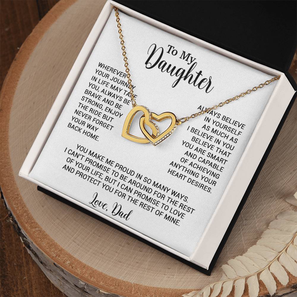 To My Daughter Necklace, Gift for Daughter from Dad, Father Daughter Necklace 3_6_White