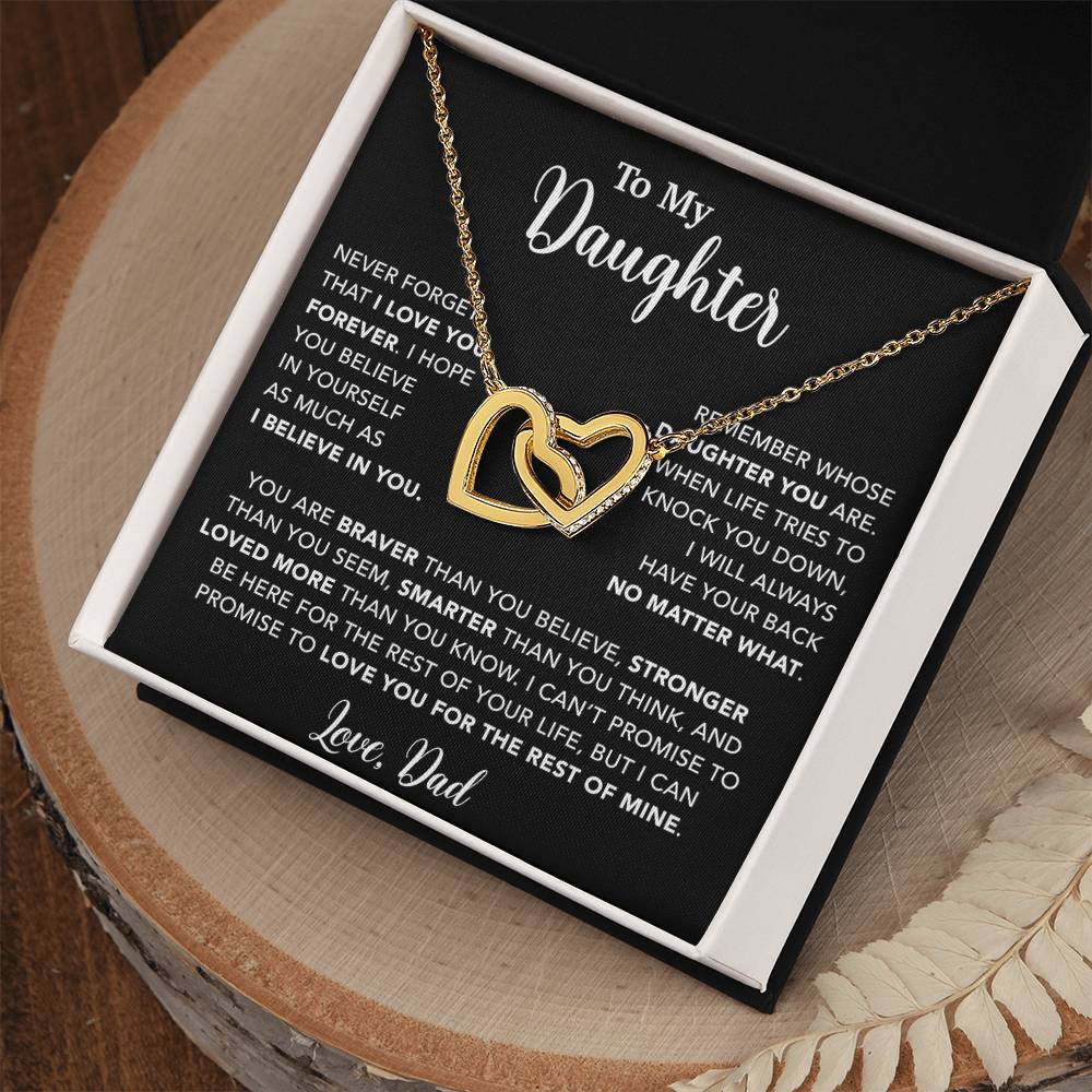 To My Daughter Necklace, Gift for Daughter from Dad, Father Daughter Necklace 7_4_Black