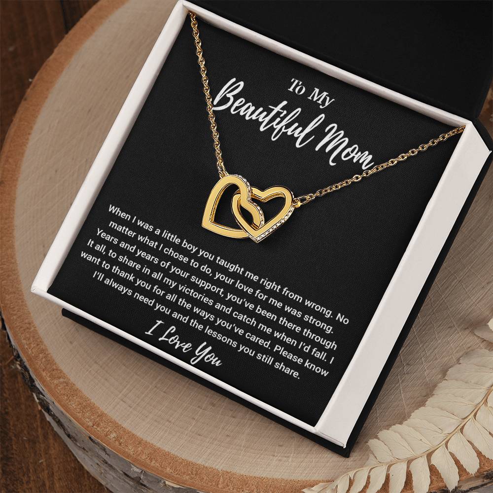 To My Beautiful Mom Necklace Mom Birthday Gift Mother's Day Gift Necklace