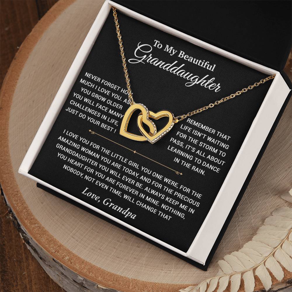 To My Granddaughter Necklace, Birthday Gift For Granddaughter, Birthday Gifts 22_7_Black