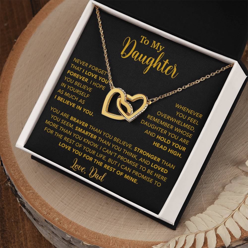 To My Daughter Necklace, Gift for Daughter from Dad, Father Daughter Necklace  9_4_Gold