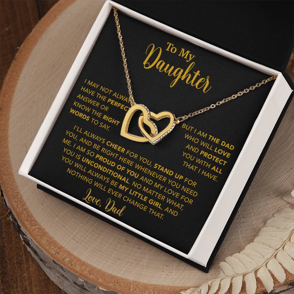 To My Daughter Necklace, Gift for Daughter from Dad, Father Daughter Necklace  15_6_Gold