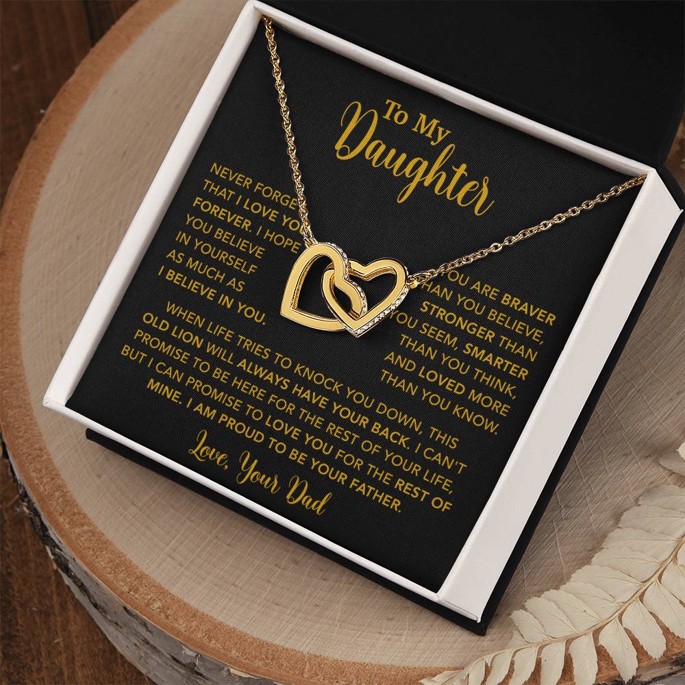 To My Daughter Necklace Gift for Daughter from Dad,Daughter Father Necklace 15_4_Gold
