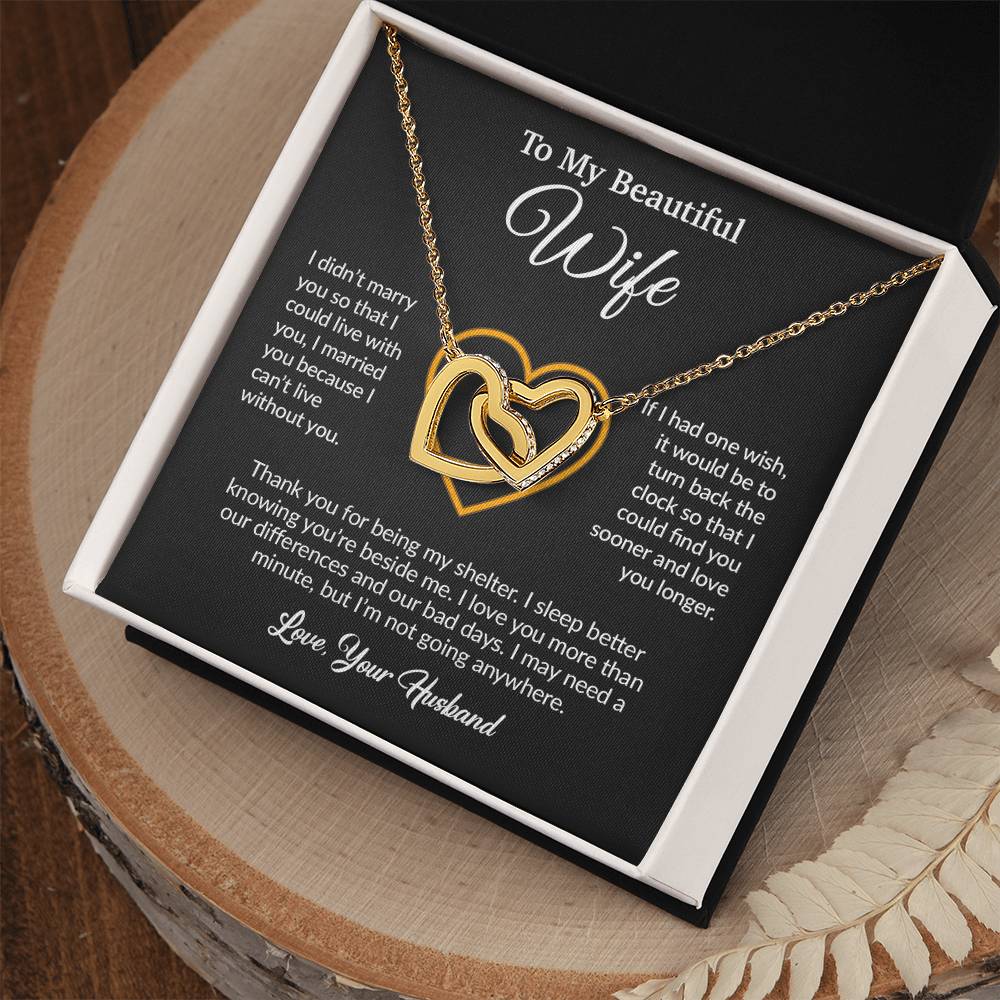 To My Wife Necklace, Gift For Wife, Anniversary Gift For Wife, Necklace For Wife 13_6_Black