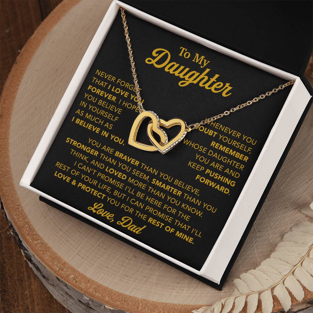 To My Daughter Necklace, Gift for Daughter from Dad, Father Daughter Necklace 15_11_Gold
