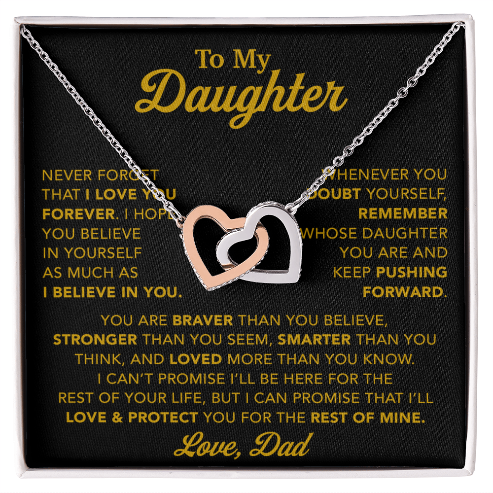 To My Daughter Necklace, Gift for Daughter from Dad, Father Daughter Necklace 15_11_Gold