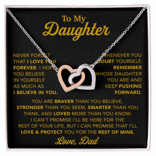 To My Daughter Necklace, Gift for Daughter from Dad, Father Daughter Necklace 15_11_Gold