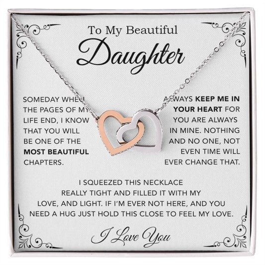 To My Daughter Necklace, Gift from Mother Father Daughter, Christmas Gift