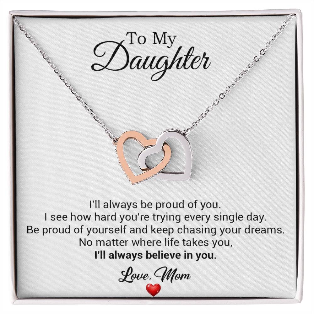 To My Daughter Necklace, Gift For Daughter From Dad, Daughter Father Necklace 2_8_White