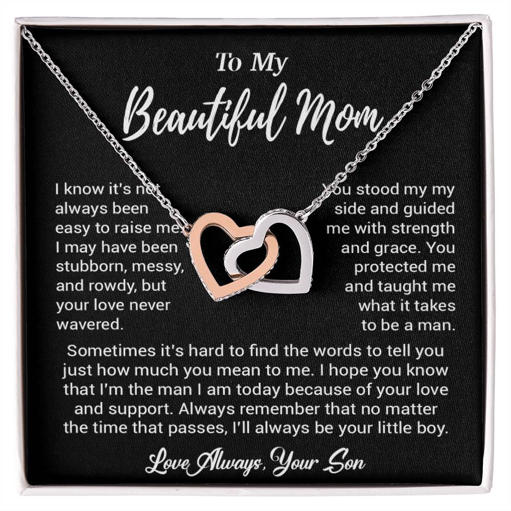 To My Beautiful Mom Necklace Mom Birthday Gift Mother's Day Gift Necklace For Mom From Son_ 8_5_Black
