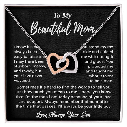 To My Beautiful Mom Necklace Mom Birthday Gift Mother's Day Gift Necklace For Mom From Son_ 8_5_Black