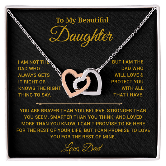 To My Daughter Necklace, Gift for Daughter from Dad, Father Daughter Necklace 19_11_Gold