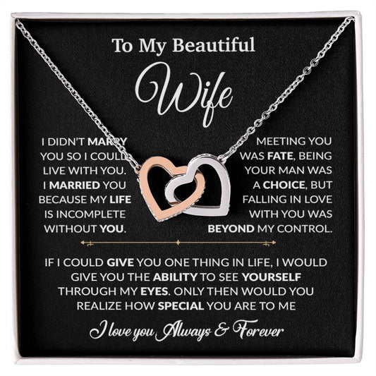 To My Wife Necklace, Gift For Wife, Anniversary Gift For Wife, Necklace For Wife 16_6_Black