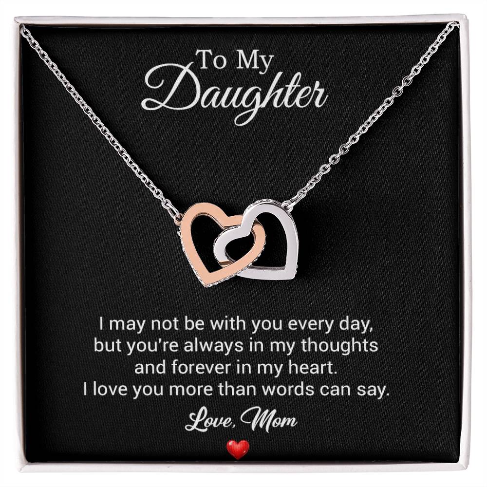 To My Daughter Necklace, Gift For Daughter From Mom, Daughter Mother Necklace 3_8_Black