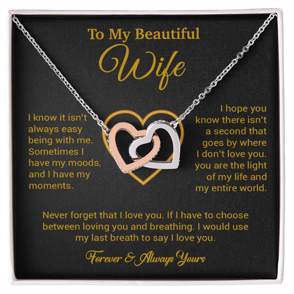 To My Wife Necklace, Gift For Wife, Anniversary Gift For Wife, Necklace For Wife 25_5_Gold