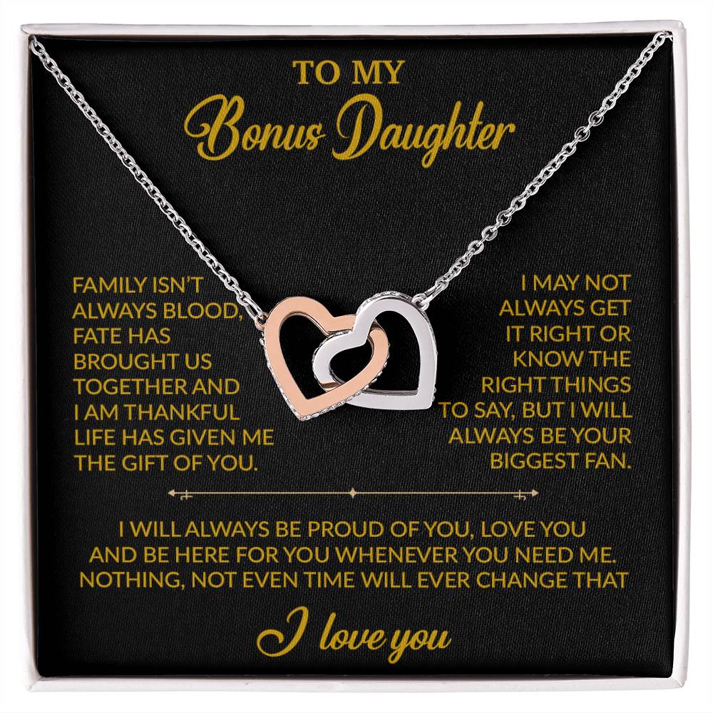 To My Bonus Daughter Necklace, Gift for Bonus Daughter, Step Daughter Birthday 20_2_Gold