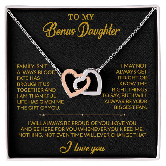 To My Bonus Daughter Necklace, Gift for Bonus Daughter, Step Daughter Birthday 20_2_Gold