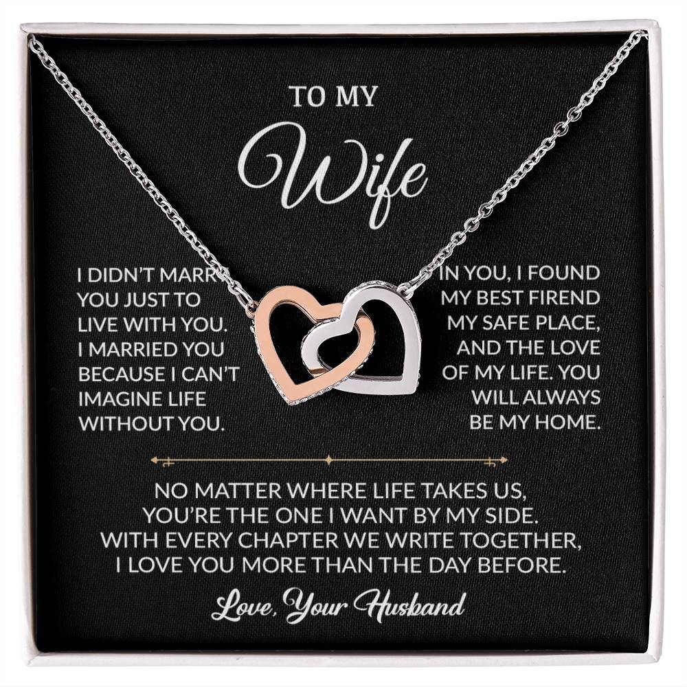 To My Wife Necklace, Gift For Wife, Anniversary Gift For Wife, Necklace For Wife 21_8_Black