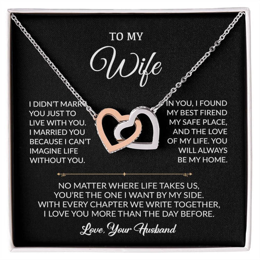 To My Wife Necklace, Gift For Wife, Anniversary Gift For Wife, Necklace For Wife 21_8_Black
