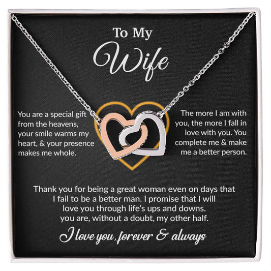 To My Wife Necklace, Gift For Wife, Anniversary Gift For Wife, Necklace For Wife 11_6_Black