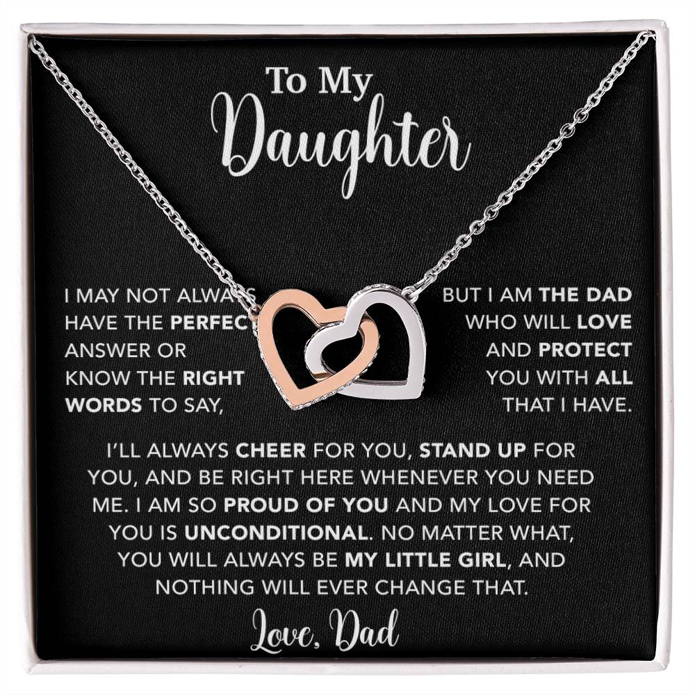 To My Daughter Necklace, Gift for Daughter from Dad, Father Daughter Necklace  15_6_Black